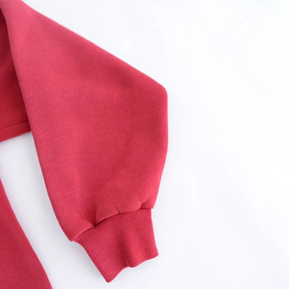 Vintage 90's Russell Athletic Zip Up Hooded Red Sweater  XXL Made In U.S.A. - Picture 4 of 12